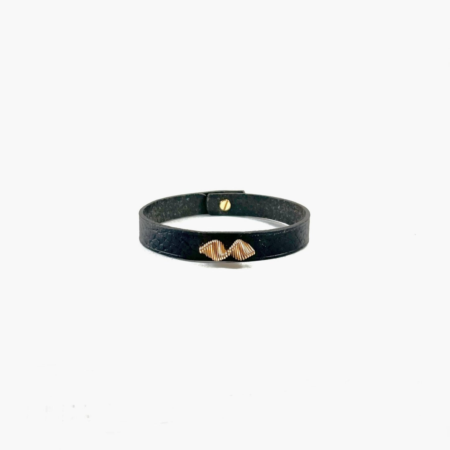 Helix Leather Bracelet- Black