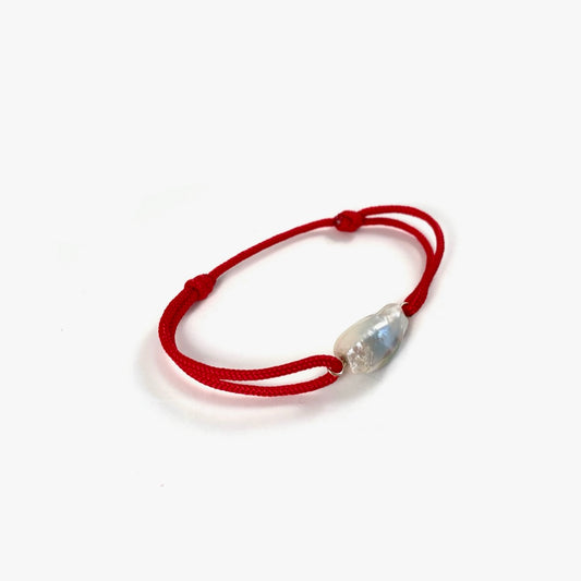 Pearl Cord Bracelet- Red