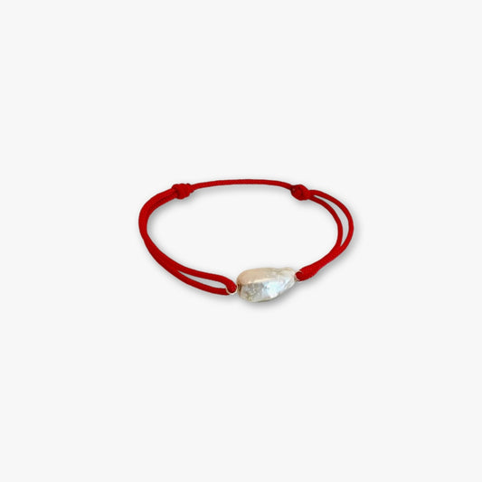 Pearl Cord Bracelet- Red