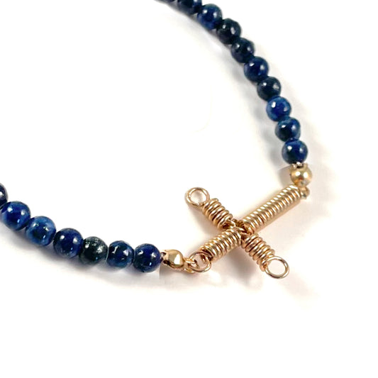 Lapis Lazuli Cross Bracelet