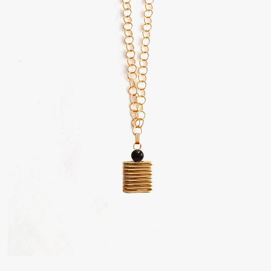 Onyx Flask Pendant Necklace