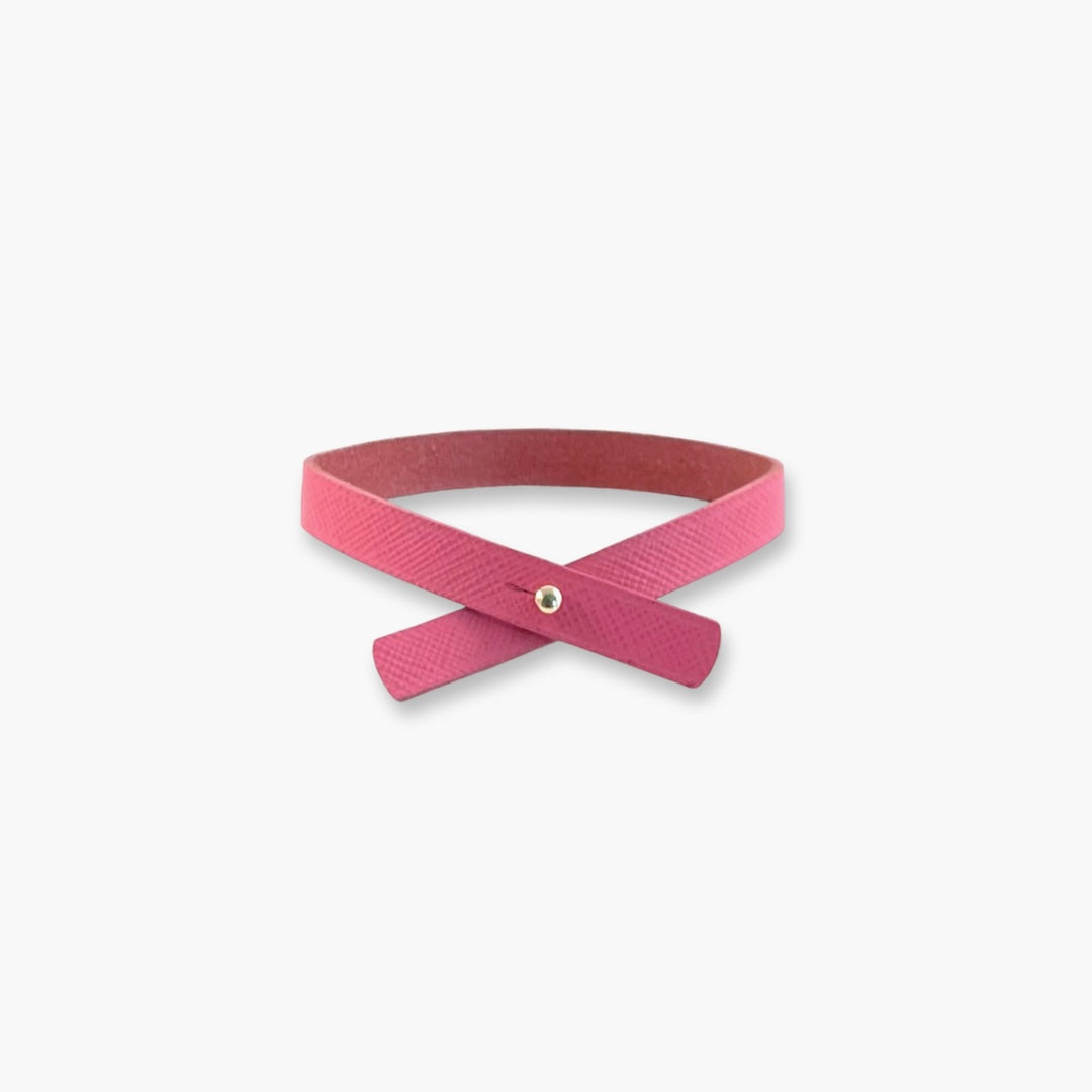 Pink Ribbon Leather Bracelet