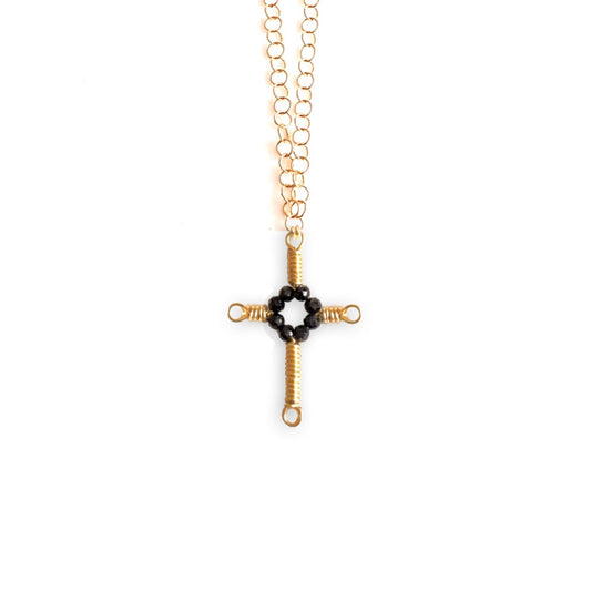Tourmaline Cross Pendant Necklace