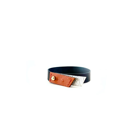 Mercury Leather Bracelet- Navy