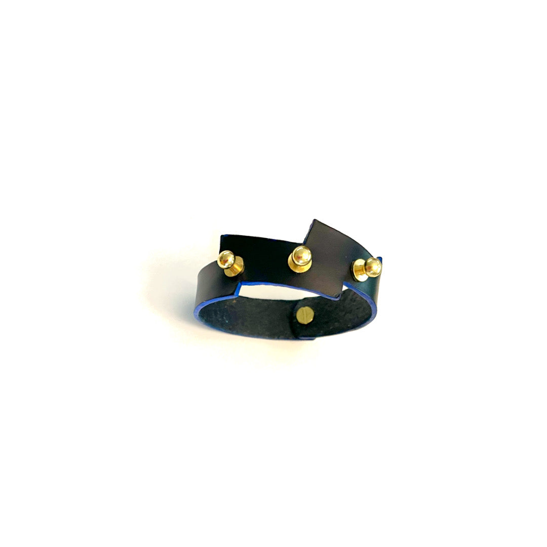 Flash Leather Bracelet- Black