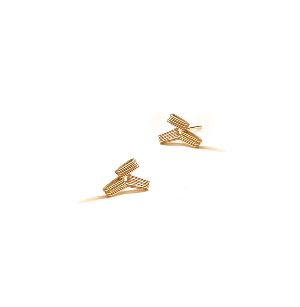 Gold Pinwheel Earrings